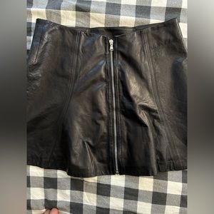 Veronica Beard Black Leather Mini Skirt